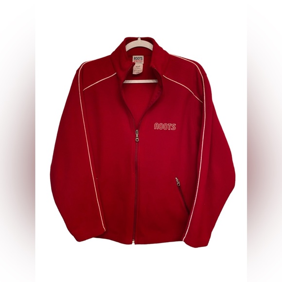 Roots Other - SOLD Roots Athletics Red Fleece Zip Up Sweater